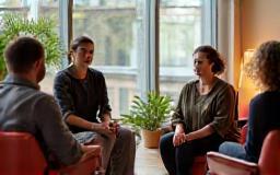 Atelier bien-être, workshop gestion du stress, coach animant un groupe d'actifs